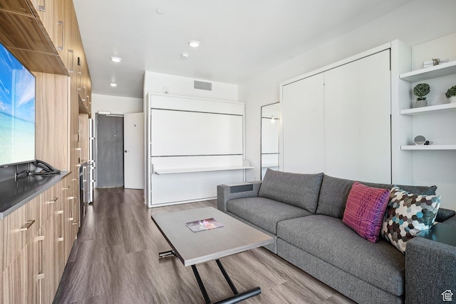 2670 Canyons Resort Dr Unit 319, Park City, UT 84098 - living area featuring dark wood-style floors and recessed lighting
