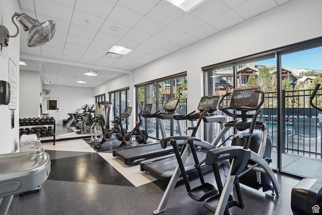 2670 Canyons Resort Dr Unit 319, Park City, UT 84098 - gym with a paneled ceiling