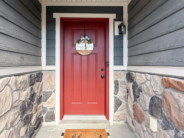 3508 S Creek Side Ln, Syracuse, UT 84075 - property entrance featuring stone siding