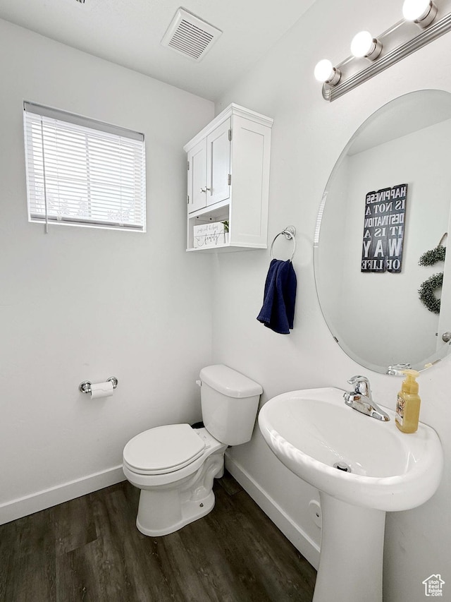 3508 S Creek Side Ln, Syracuse, UT 84075 - half bath with toilet, wood finished floors, and baseboards