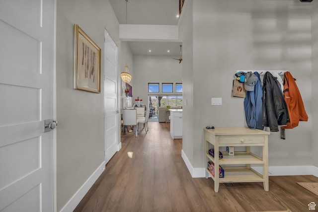 9984 N Rail Loop Unit 29, Heber City, UT 84032 - corridor featuring wood finished floors, baseboards, and recessed lighting