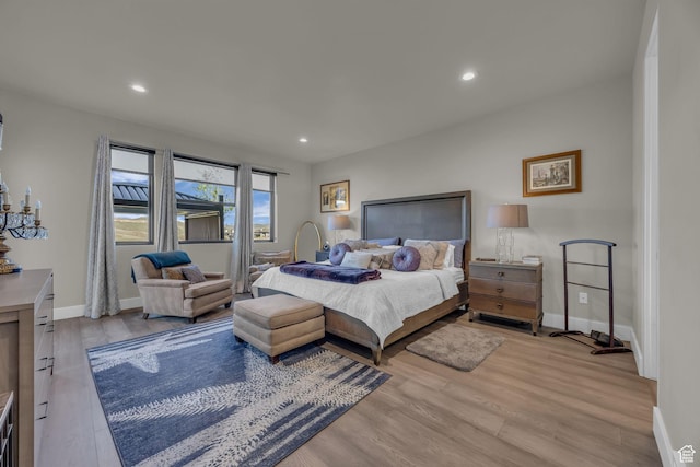 9984 N Rail Loop Unit 29, Heber City, UT 84032 - bedroom with light wood-type flooring, baseboards, and recessed lighting