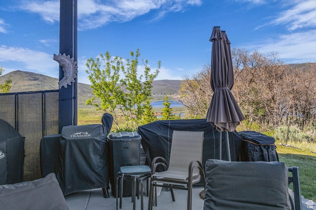 9984 N Rail Loop Unit 29, Heber City, UT 84032 - view of patio / terrace with a mountain view