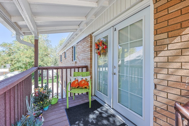 180 W Vine St, Tooele, UT 84074 - wooden deck with french doors