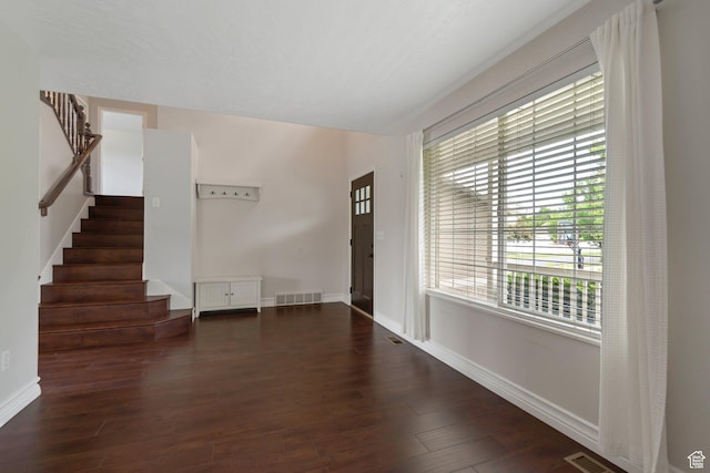 494 E High Berry Ln S, Draper, UT 84020 - entryway featuring stairway, dark wood-style floors, and baseboards
