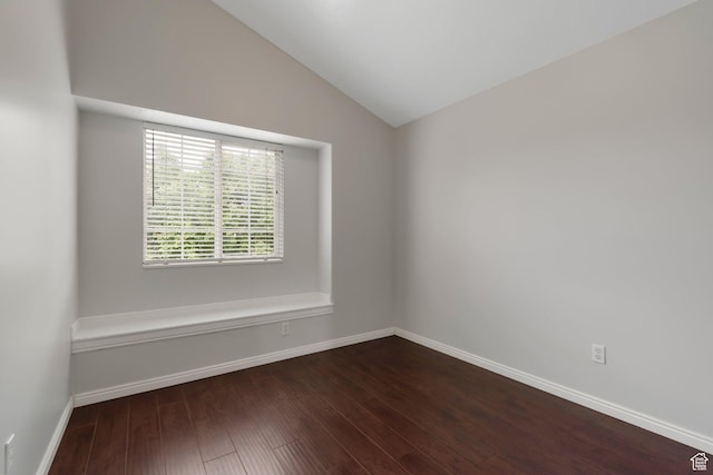 494 E High Berry Ln S, Draper, UT 84020 - unfurnished room featuring dark wood-type flooring, baseboards, and lofted ceiling