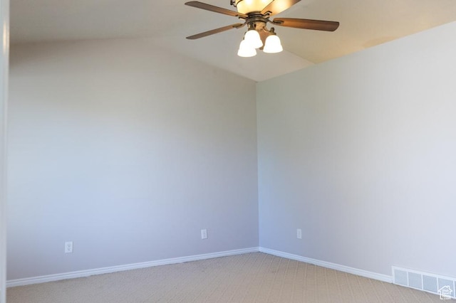 30 E 200 N, Millville, UT 84326 - unfurnished room with light colored carpet, a ceiling fan, baseboards, and vaulted ceiling