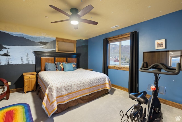 300 E 400 S, Kamas, UT 84036 - bedroom featuring baseboards, light colored carpet, and a ceiling fan