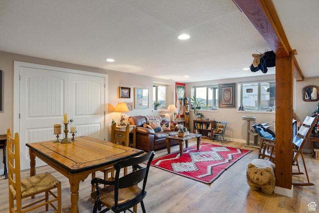 300 E 400 S, Kamas, UT 84036 - dining room with light wood-type flooring, recessed lighting, and baseboards