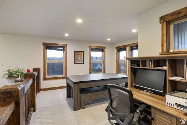 300 E 400 S, Kamas, UT 84036 - home office featuring recessed lighting, light carpet, and baseboards