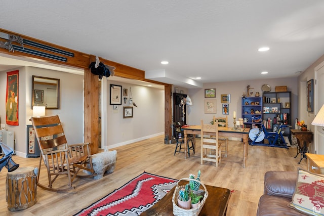 300 E 400 S, Kamas, UT 84036 - living area featuring wood finished floors, recessed lighting, and baseboards