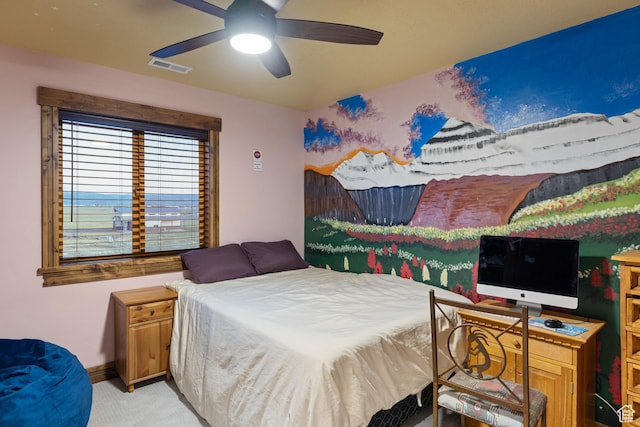 300 E 400 S, Kamas, UT 84036 - bedroom with light colored carpet, baseboards, and a ceiling fan