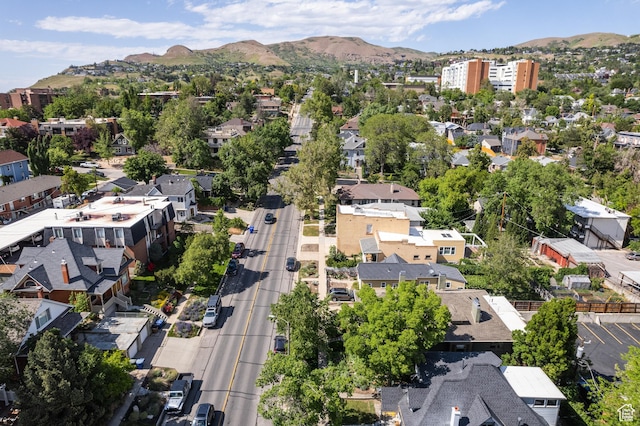 216 B St, Salt Lake City, UT 84103 - aerial overview of property's location featuring a mountain backdrop and nearby suburban area