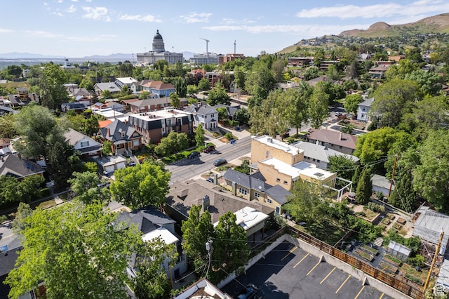 216 B St, Salt Lake City, UT 84103 - aerial overview of property's location featuring nearby suburban area and a mountain backdrop