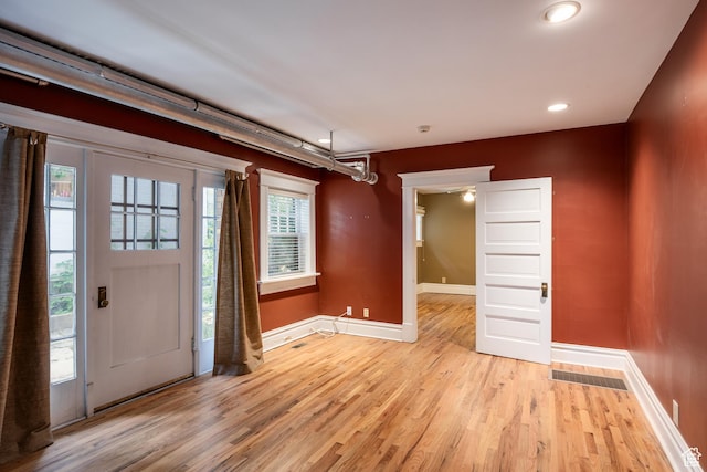 216 B St, Salt Lake City, UT 84103 - foyer entrance with baseboards, light wood-style floors, and recessed lighting