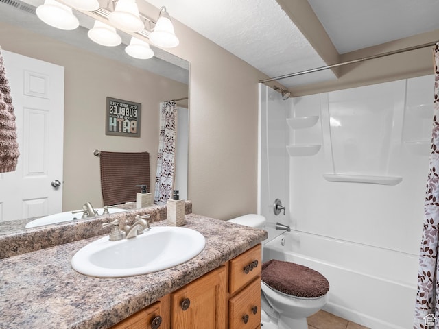 8552 S Maul Oak Dr, West Jordan, UT 84081 - full bathroom with toilet, vanity, shower / tub combo with curtain, and tile patterned floors