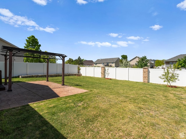 8552 S Maul Oak Dr, West Jordan, UT 84081 - view of yard featuring a pergola, a patio area, and a residential view