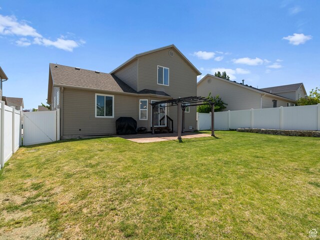 8552 S Maul Oak Dr, West Jordan, UT 84081 - back of property featuring a patio, a pergola, and a gate