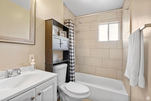 293 E 600 N, Tooele, UT 84074 - full bath featuring toilet, shower / bathtub combination with curtain, and vanity