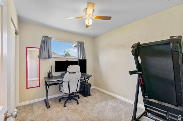 293 E 600 N, Tooele, UT 84074 - home office with carpet, a ceiling fan, and baseboards