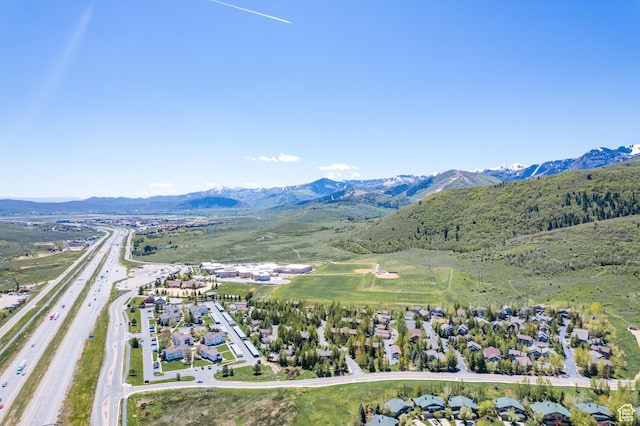 7403 Brook Hollow Loop Rd, Park City, UT 84098 - aerial overview of property's location with a mountainous background and a main thoroughfare
