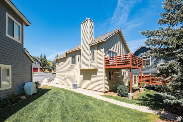 7403 Brook Hollow Loop Rd, Park City, UT 84098 - back of property featuring a chimney and a yard