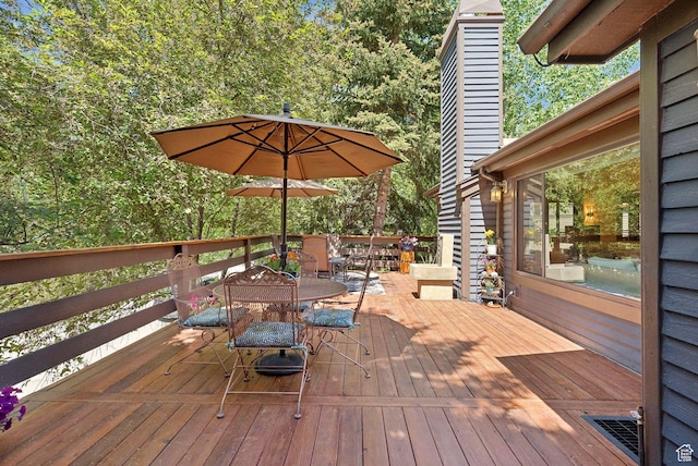 3058 Elk Run Dr W, Park City, UT 84098 - wooden deck with outdoor dining space