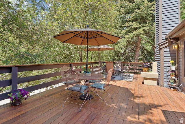 3058 Elk Run Dr W, Park City, UT 84098 - wooden terrace with outdoor dining area