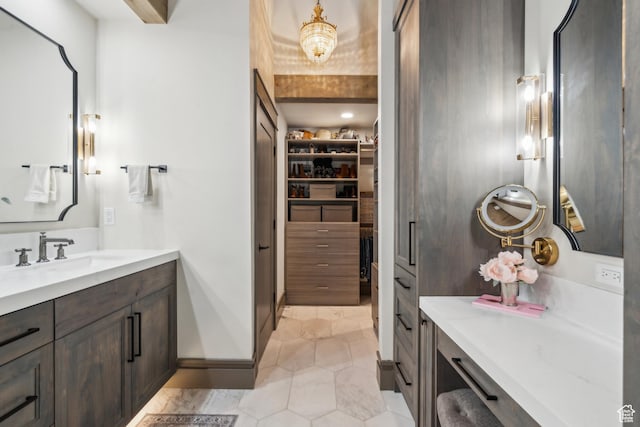 3058 Elk Run Dr W, Park City, UT 84098 - full bath with vanity, a spacious closet, and tile patterned flooring