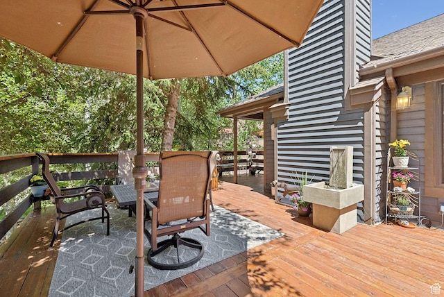 3058 Elk Run Dr W, Park City, UT 84098 - wooden deck featuring outdoor dining area