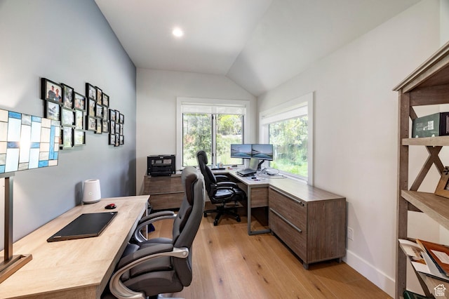 201 N Kings Peak Ct Unit Cp-23, Heber City, UT 84032 - office area featuring light wood finished floors and vaulted ceiling