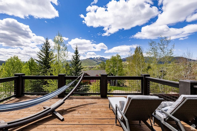 2938 Daybreaker Dr, Park City, UT 84098 - wooden terrace with a mountain view