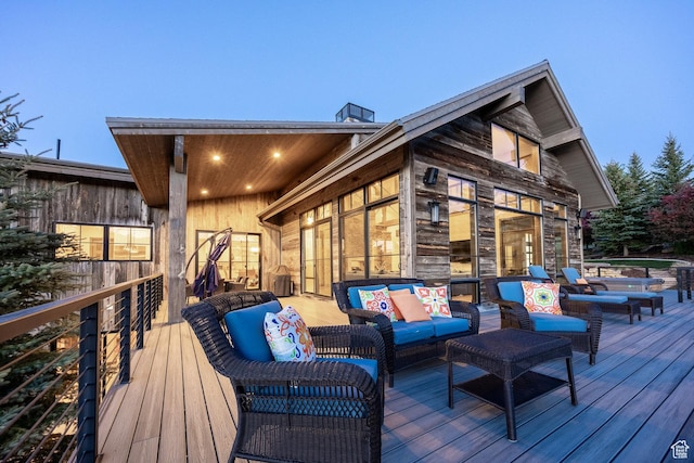 5925 Mountain Ranch Dr, Park City, UT 84098 - wooden deck with an outdoor hangout area