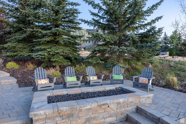 5925 Mountain Ranch Dr, Park City, UT 84098 - view of patio / terrace with a fire pit