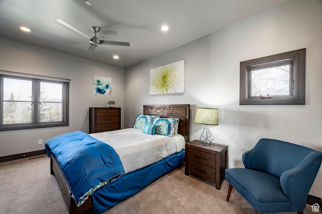 5925 Mountain Ranch Dr, Park City, UT 84098 - bedroom featuring carpet flooring, recessed lighting, and a ceiling fan