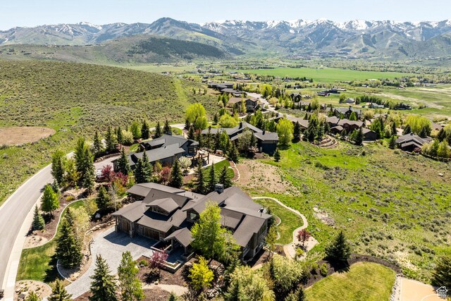5925 Mountain Ranch Dr, Park City, UT 84098 - aerial perspective of suburban area with a mountainous background