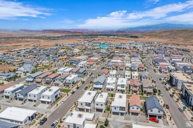 758 W Slate Ln, St George, UT 84790 - aerial overview of property's location with a mountain backdrop and nearby suburban area
