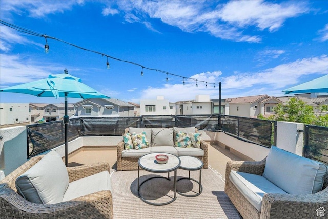 758 W Slate Ln, St George, UT 84790 - view of patio featuring outdoor lounge area, a residential view, and a balcony
