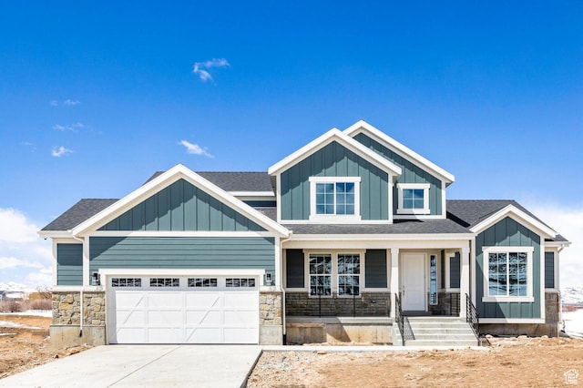 1460 Rocky Mountain Way Unit 223, Francis, UT 84036 - view of front of home featuring board and batten siding, a porch, and stone siding