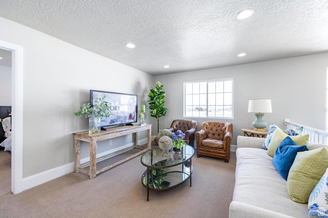 1460 Rocky Mountain Way Unit 223, Francis, UT 84036 - living room featuring carpet floors, recessed lighting, a textured ceiling, and baseboards