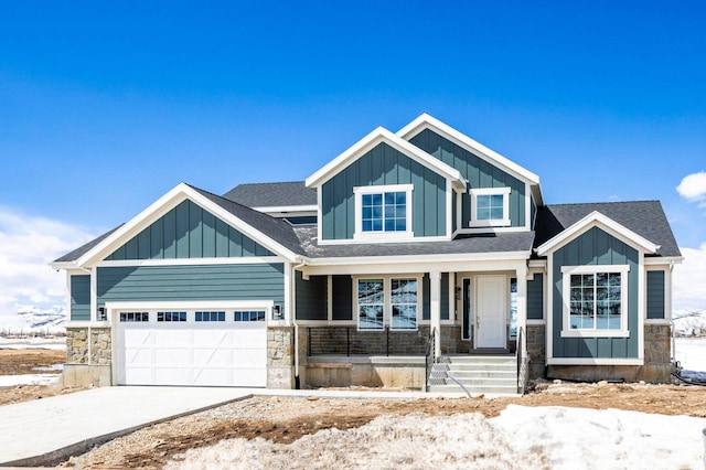 1460 Rocky Mountain Way Unit 223, Francis, UT 84036 - craftsman house featuring board and batten siding, stone siding, covered porch, and an attached garage