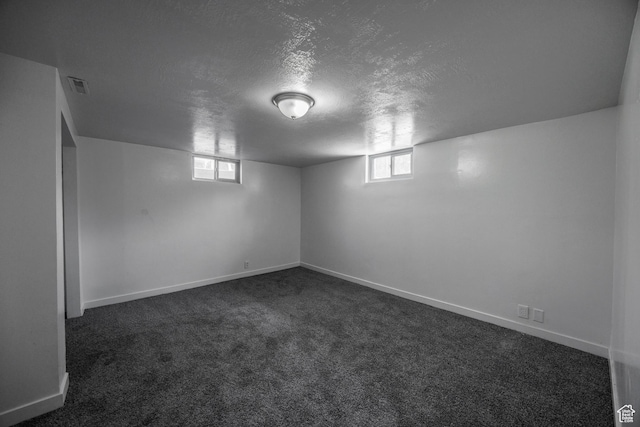 253 S 100 W, American Fork, UT 84003 - basement featuring a textured ceiling, dark colored carpet, and baseboards