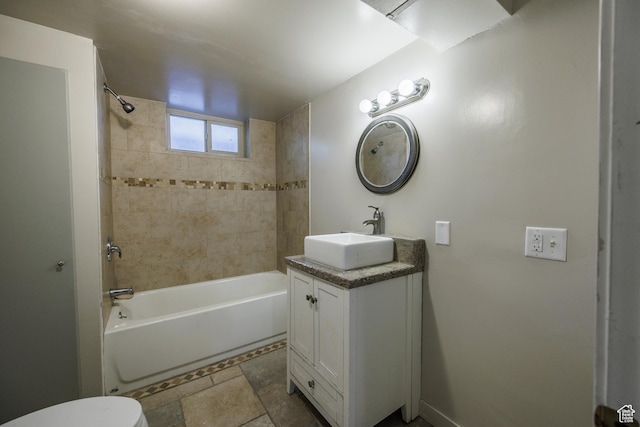 253 S 100 W, American Fork, UT 84003 - bathroom with vanity, washtub / shower combination, and toilet