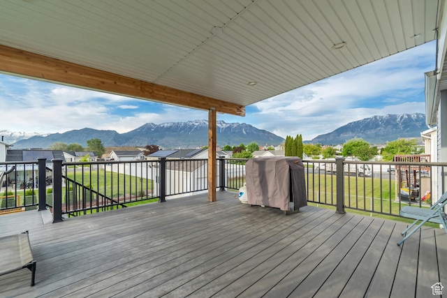 1874 W 180 S, Orem, UT 84059 - wooden deck with a mountain view and a yard