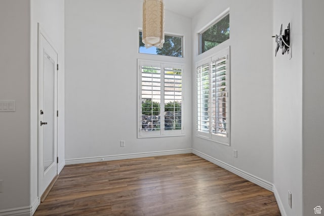 42 N 1100 W, St George, UT 84770 - spare room with wood finished floors, baseboards, and a towering ceiling