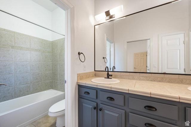 42 N 1100 W, St George, UT 84770 - bathroom featuring vanity, toilet, tub / shower combination, and tile patterned floors