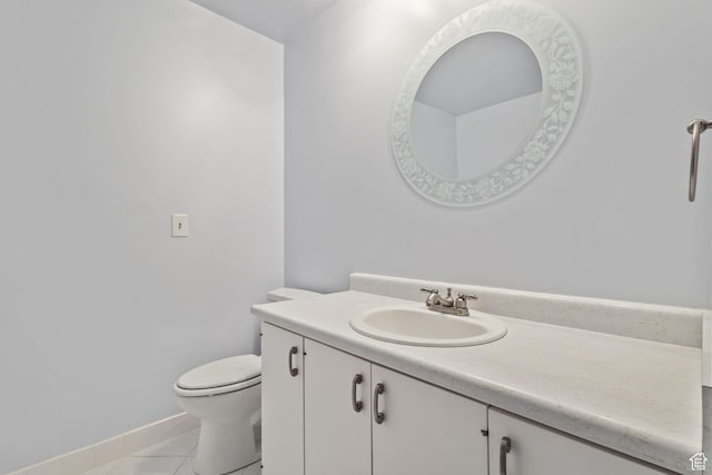 9216 S 2700 W, West Jordan, UT 84088 - bathroom with vanity, toilet, baseboards, and tile patterned floors