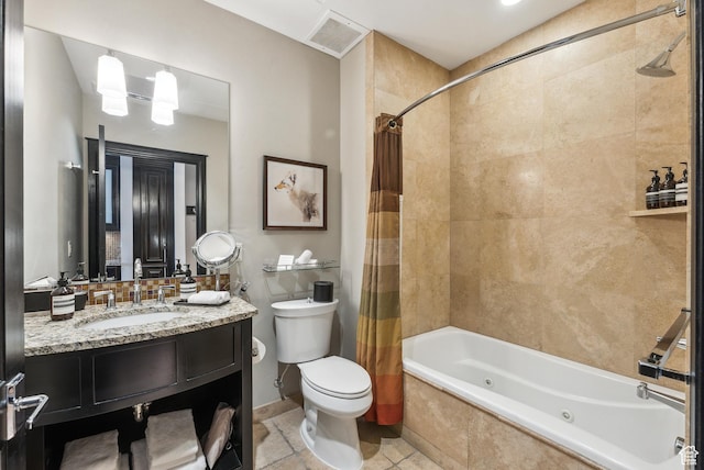 2100 Frostwood Blvd Unit 5130, Snyderville, UT 84098 - full bath featuring a combined bath / shower with jetted tub, toilet, vanity, and tile patterned floors