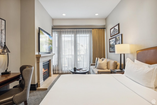 2100 Frostwood Blvd Unit 5130, Snyderville, UT 84098 - bedroom with a fireplace with flush hearth and recessed lighting