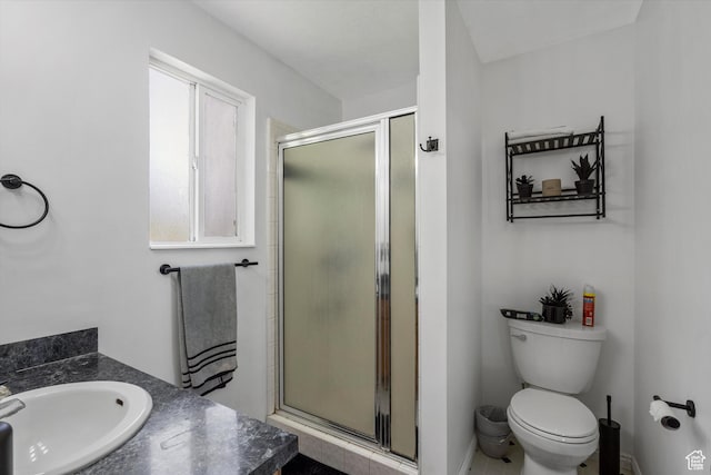 3916 W 4800 S, Roy, UT 84067 - bathroom featuring a shower stall, vanity, and toilet